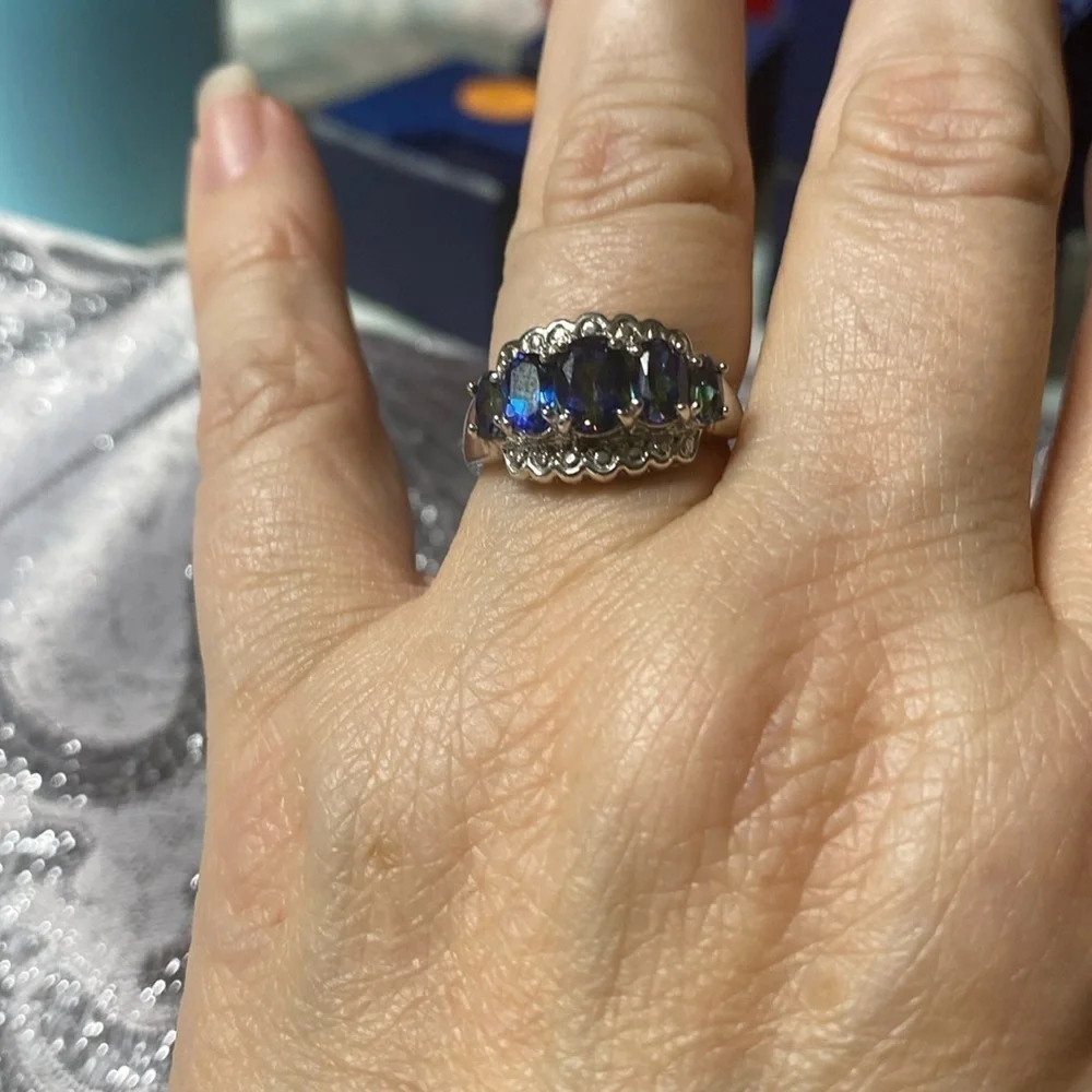 JTV Oval pure blue topaz ring! - Picture 6 of 9
